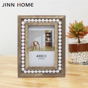 4x6inch Wooden Creative White Pearl Decor Picture Photo Frame