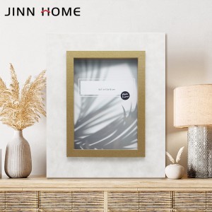Marc de fotos de fusta embolicat de pell blanca decoració per a la llar