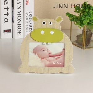 Marc de fotos per a nadons 4×4 Marc de fotos de fusta en forma de granota, marc de fotos d'escriptori per a nadons, nens