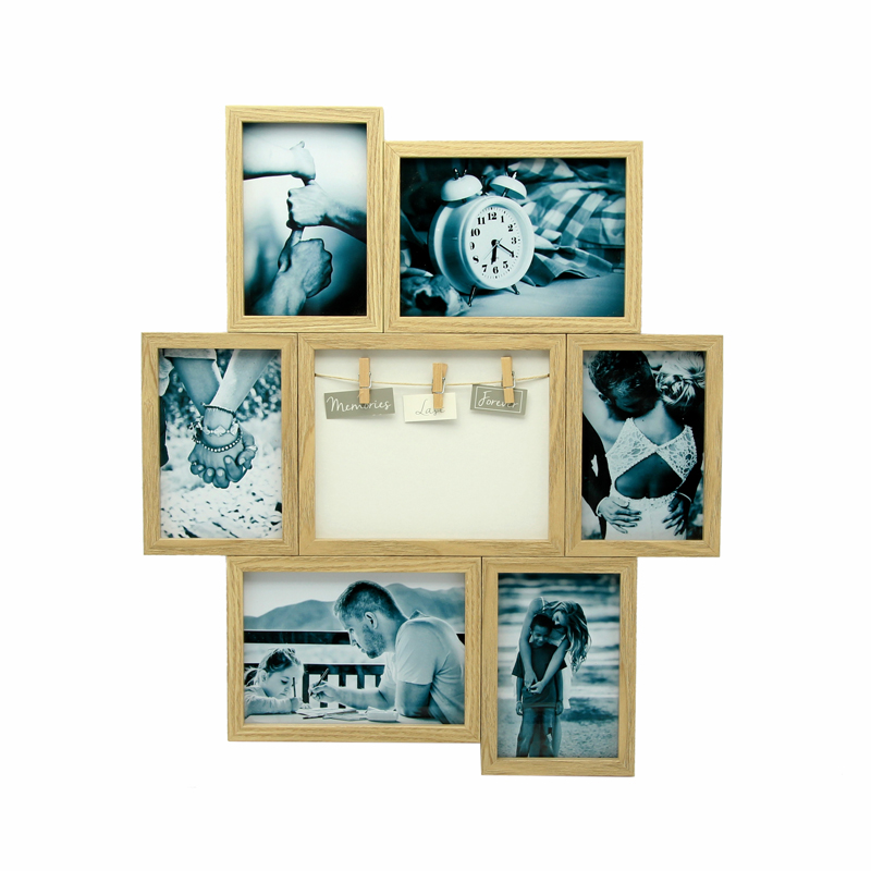 Cadre photo collage noir à 7 ouvertures Malden, conçu pour afficher cinq (4″x6″) et deux (5″x7″)