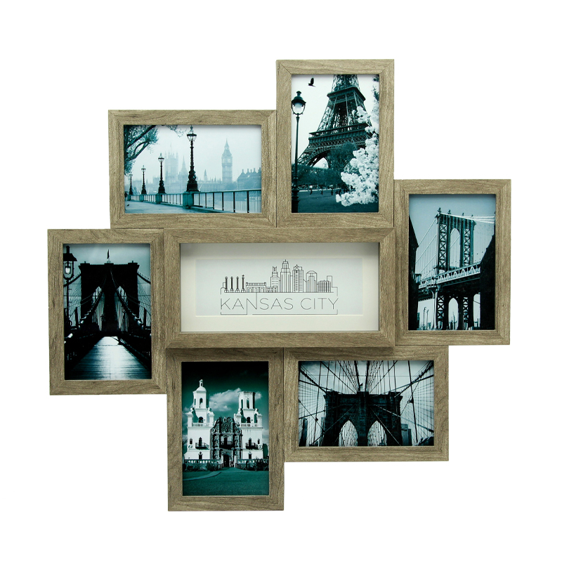 Black Malden 7-Opening Matted Collage Displays Frame Picture, 6-4X6″ & 1-4X8.5″