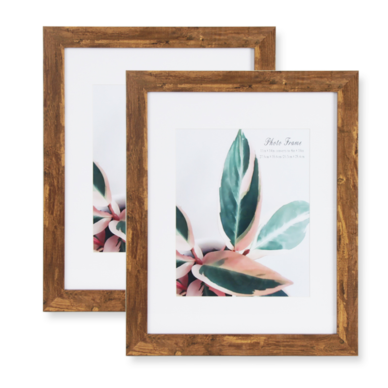 Marc de fotos Scholartree de fusta marró 11×14 amb estora blanca