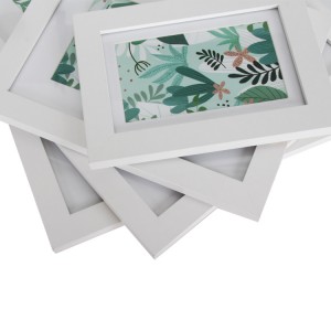 Սպիտակ լուսանկարների շրջանակներ պատի և սեղանի էկրանի համար-8×10 Նկարի շրջանակ լուսանկարների համար 5×7 խսիրով կամ առանց գորգով