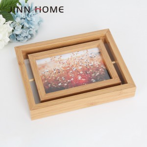 Mga Lumulutang na Picture Frame Double Glass Wooden Photo Frame