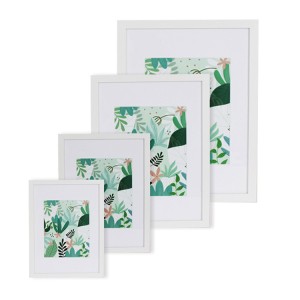 თეთრი ფოტოჩარჩოები კედლისა და მაგიდის ეკრანისთვის - 8×10 სურათის ჩარჩო ფოტოებისთვის 5×7 მალინით ან მის გარეშე