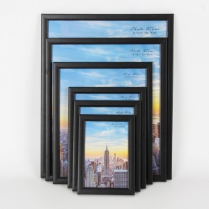 4X65X7 A411x14 melns attēlu rāmis ar neplīstošu stiklu — parāda 8×10 fotoattēlus ar paklājiņu vai 11×14 bez paklāja
