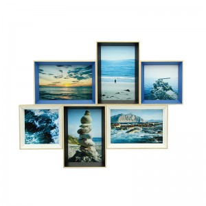 Wooden Collage Picture Photo Frame Set with 6 Openings