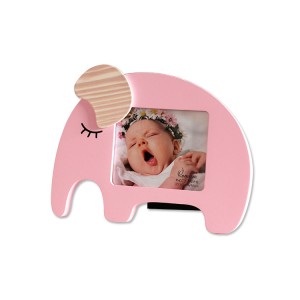 3 × 3,5 pulgadas, marco de fotos de bebé con sentimientos de madera rosa, pantalla en la mesa, escritorio