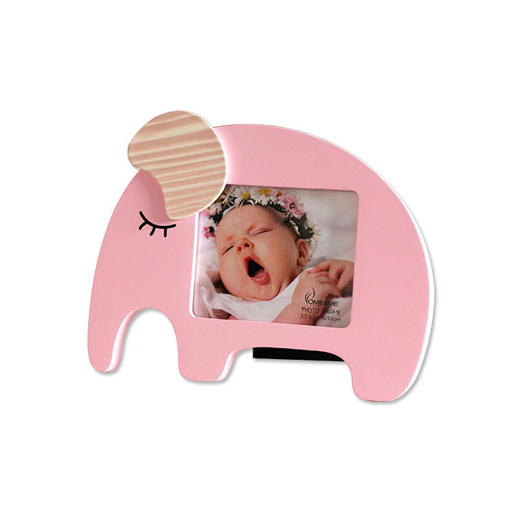 3×3,5 tommer rosa tresentiments babybilderamme, skjerm på bord, skrivebord