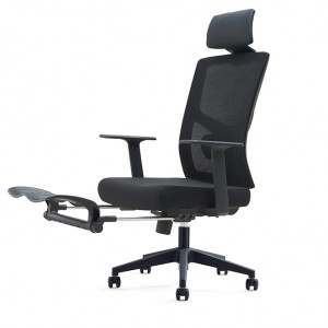 Nowoczesne, ergonomiczne krzesło do domowego biura z podnóżkiem