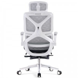 Karrige e zyrës së shtëpisë me ergonomi më të mirë me rrjetë staples me mbështetëse këmbësh