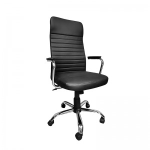 Højkvalitets sort mest komfortable kontorstol i læder