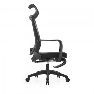 Chaise de bureau inclinable ergonomique en maille noire, vente en gros, bon marché, avec repose-pieds, fourniture d'usine