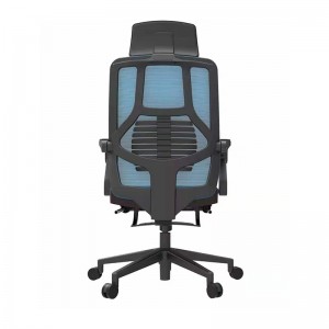 Moderní ergonomická otočná otočná kancelářská židle ze síťoviny s vysokým opěradlem a opěrkou nohou