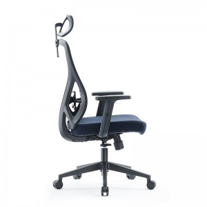 Luksusowe krzesło biurowe z wysokim oparciem, czarne, rozkładane siatkowe krzesło biurowe
