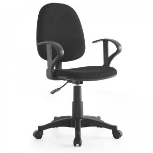 Cadeira de escritório moderna e confortável para computador com tecido giratório com apoio de braço