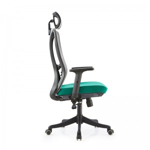 Ergonomiczne krzesło biurowe z regulowaną, obrotową siatką i regulowanym oparciem, z wysokim oparciem
