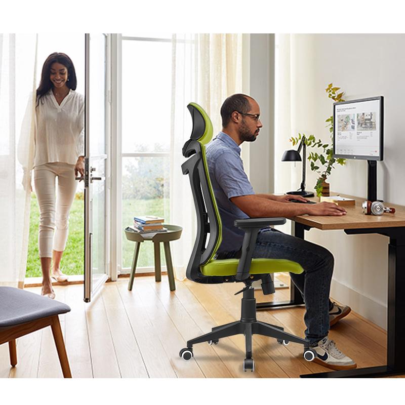 Elixir unha cadeira de oficina con apoio lumbar