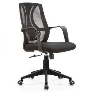 Visokokvalitetna crna moderna mrežasta uredska stolica s naslonom za ruke