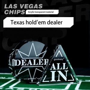 Acrylic poker dealer button transparent
