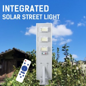 20 საათიანი განათება 300 ვატიანი წყალდიდობის ნათურა ინტეგრირებული LED მზის ქუჩის განათება გარე