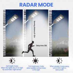 Garden Road Home için en ucuz Fiyat IP65 Radar Sensörü Entegre Solar Sokak Lambası 30W 50W 100W 150W