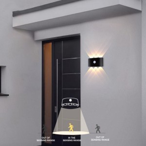 מרפסת חיצונית קיר מנורה מודרנית LED קיר פמוטים 10W אורות קיר לסלון מרפסת עמיד למים מנורת קיר מתאימה למסדרון, מוסך, חצר