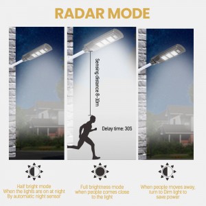 Radar érzékelők vízálló Ip65 30W 60W 90W 120W kültéri minden egyben napelemes LED utcai lámpa