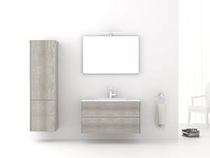 China wholesale Oak Bathroom Cabinet Suppliers - Wall mounted 2 drawers melamine  bathroom vanity-1500090 – Kazhongao