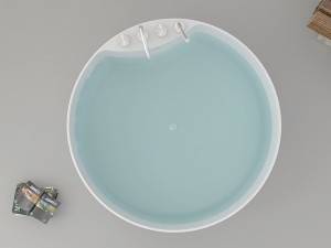 Big Discount Small Soaking Tub -
 Round Stone BathTub  Solid Surface Freestanding Bathtub Artifical marble bath Resin – Kazhongao