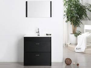 China wholesale Dark Bathroom Cabinets Factory -
 Free standing 2 drawers  melamine  bathroom vanity-1708090 – Kazhongao