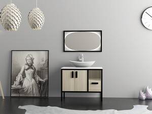 Free standing stainless steel profile  melamine  bathroom vanity-1830090