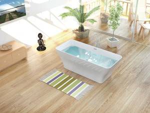 Big Discount Small Soaking Tub -
 PMMA Modern Stone BathTub  Solid Surface Freestanding  Artifical marble bathtub – Kazhongao