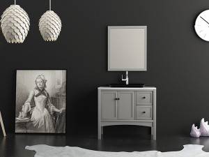 China wholesale 84 Bathroom Vanity Pricelist - American style floor bathroom cabinet unit antique design – Kazhongao