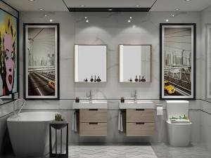 China wholesale Bathroom Vanity Sets Factory -
 Double drawer wall mount  melamine bathroom cabinet-2016060 – Kazhongao