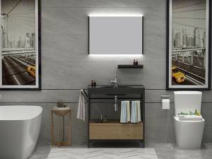 China wholesale Wooden Bathroom Cabinets Pricelist -
 Free standing stainless steel frame  melamine  bathroom vanity-2029090 – Kazhongao
