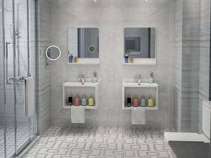 China wholesale Mini Wash Basin Supplier - Bathroom vanity Solid surface wash basin wall mounted basin sink with shelf – Kazhongao