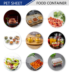 PET plastová fólia na nádobu na potraviny