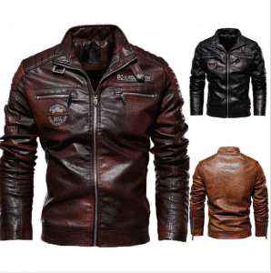 Jackets Pou Gason Winter Syèd Leather Jacket Revèv Vintage Motosiklèt Jacket Gason Slim Fit Retro Manto Fashion Outwear Fouri aliyen