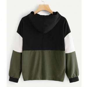 Hoodies Jinan Fashion Half-zipper Fleece Jumper Long Block Sweatshirts Pullover Tops Hooded Sweatshirts
