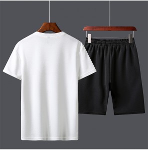 Ang Tracksuit Wholesale Custom LOGO Print Short Sleeve Shirts Tops Men Summer Casual Sporting Suit Set Tracksuit