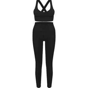 Conjunto de ioga preto sem costura feminino para ginástica fitness roupas de ioga roupas esportivas leggings de treino feminino e roupa de ioga top de treino calças justas