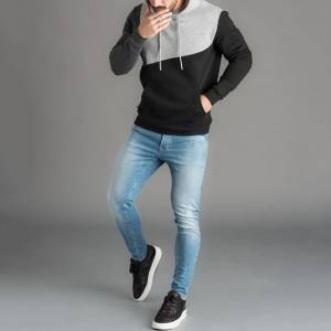 Erkek Hoodies Sweatshirt Streetwear Patchwork Hoody Kazak Siyah Beyaz Hoodie Erkekler Kış Polar Tişörtü Giyim