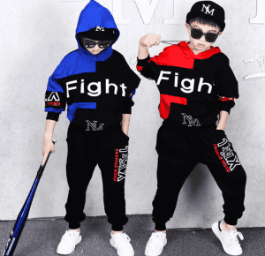 Çocuk Takımları Kidscotton spandex yüksek kaliteli Spor Giyim Setleri Erkek Çocuk Eşofman Sonbahar Çocuk Pantolon Üstleri 2 Adet Kit Kıyafet Eşofman