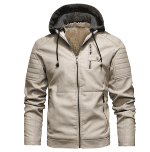 2021 เสื้อแจ็คเก็ตหนังผู้ชายสไตล์ใหม่พร้อมฮูดล้างแจ็คเก็ตหนัง PU เสื้อแจ็คเก็ตน้ำครอบงำ leat