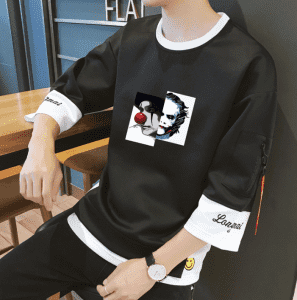 Propra ŝvitĉemizo vira moda presado rondkolo tipo pulovera svetero