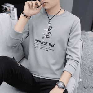 french terry sweatshirt mens fashion printing logo round neck type pullover sweater