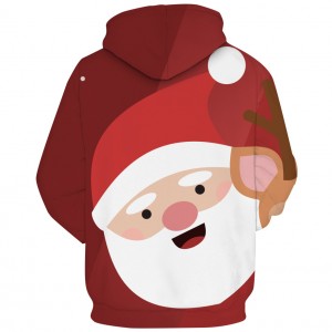 Unisex Natal Hoodies Pria Lucu Berkerudung Kaus Musim Dingin Wanita Pakaian Santa Claus Fashion 3D Digital Printing Hoodie