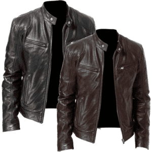 2021 m. naujos mados rudens vyriška odinė striukė didesnio dydžio 3XL juoda ruda vyriška apykakle PU paltai Odinės dviratininko striukės