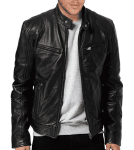 Xhaketë lëkure për meshkuj në modë të re 2021, 3XL, ngjyrë kafe e zezë, me jakë për meshkuj Xhaketa lëkure për biçikletë